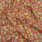 1 Yard Crinkled Cotton and Gauzy Woven Print in Red, Yellow and Gray Floral Little Lillies
